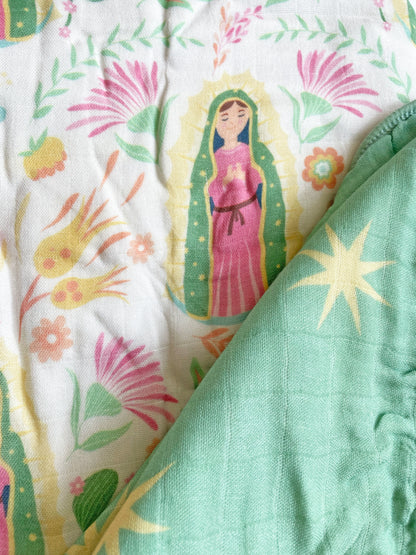 Our Lady of Guadalupe Muslin Deluxe Quilt