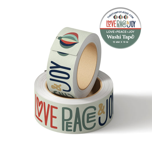 Love Peace Joy Christmas Washi Tape  | 15mm x 10m