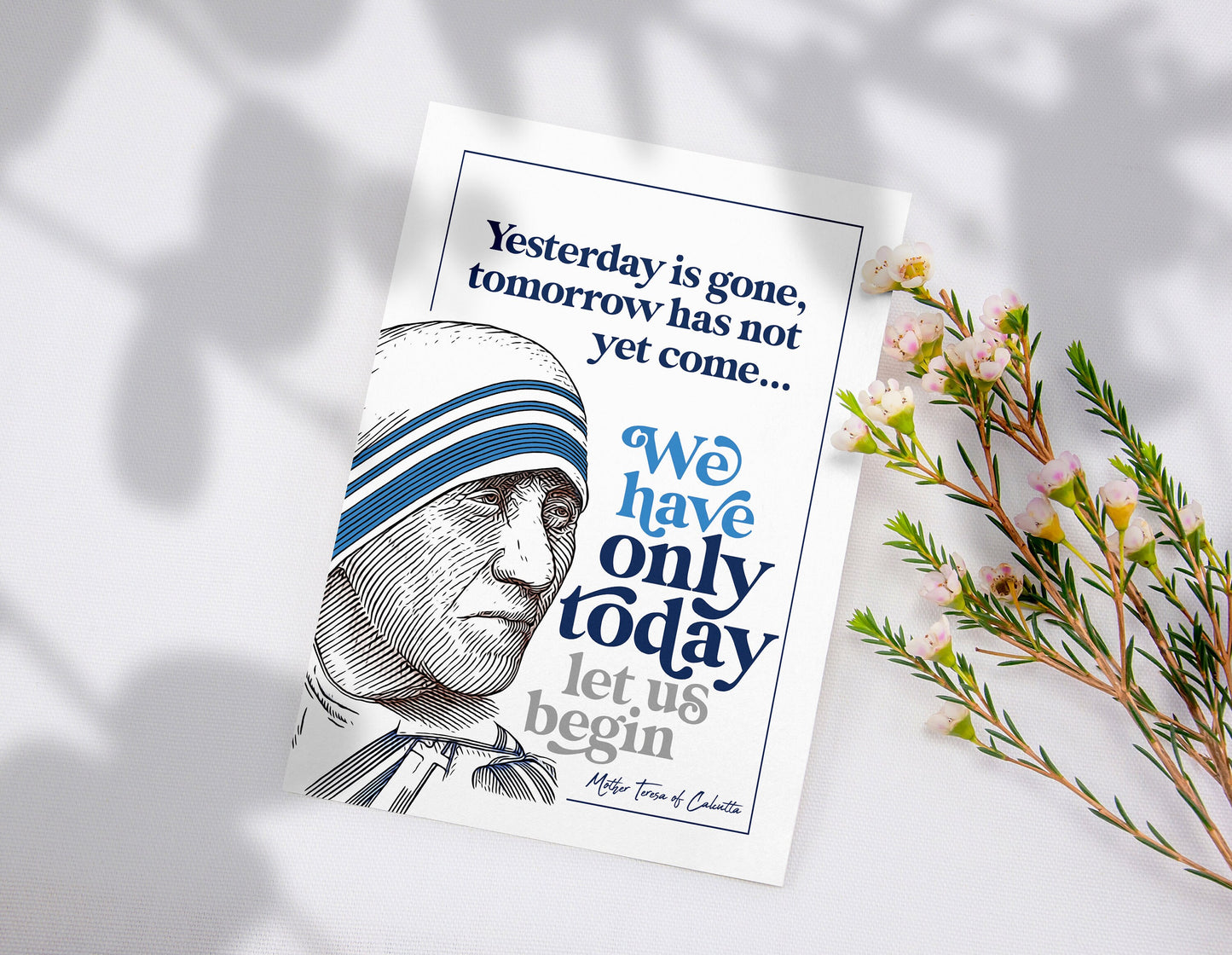 Mother Teresa of Calcutta digital print | Catholic decor | Confirmation gift | communion | Saint | Let us begin | digital download