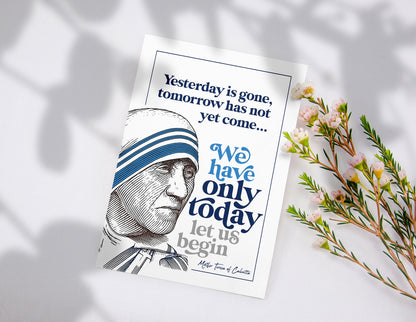 Mother Teresa of Calcutta digital print | Catholic decor | Confirmation gift | communion | Saint | Let us begin | digital download