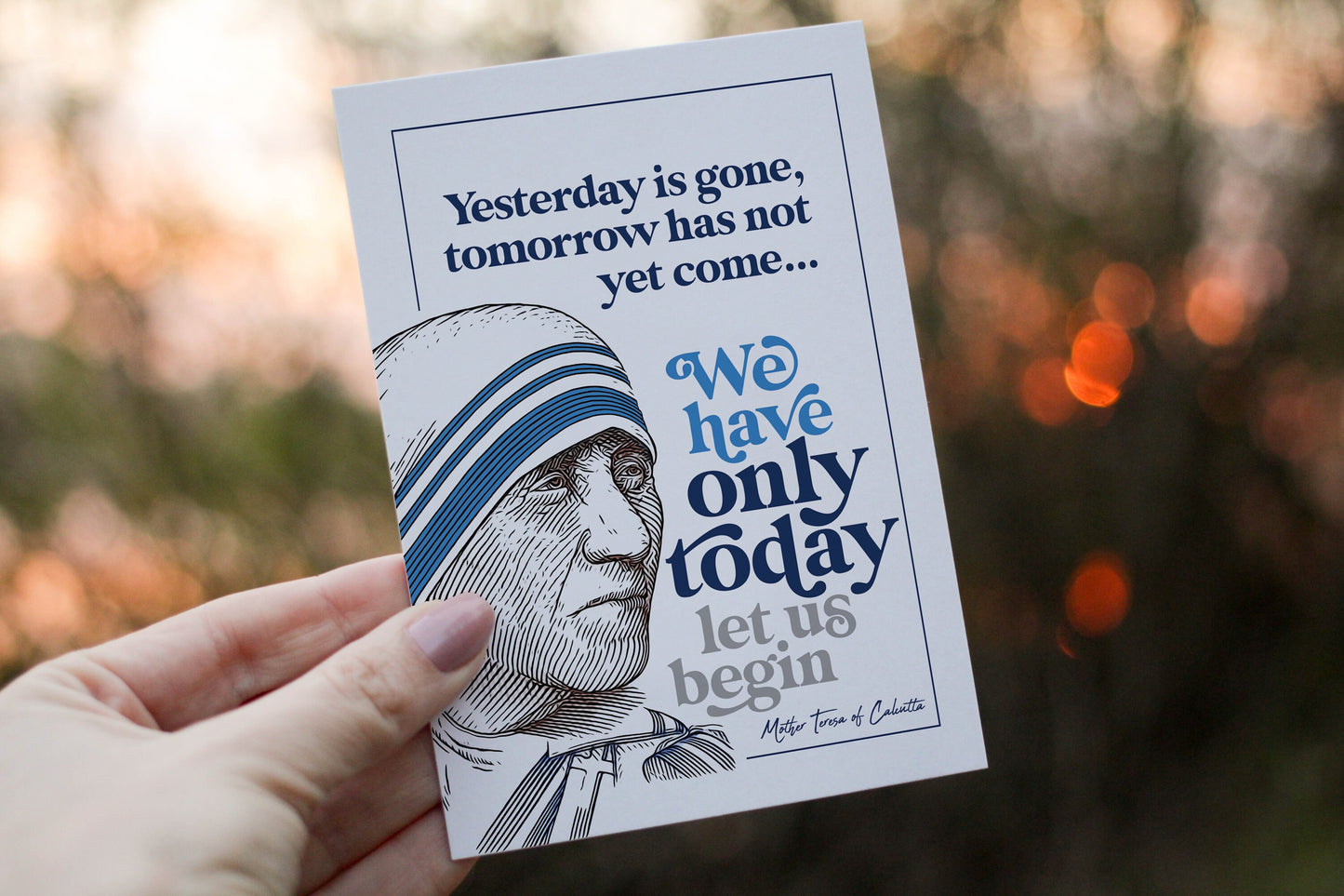 Mother Teresa of Calcutta digital print | Catholic decor | Confirmation gift | communion | Saint | Let us begin | digital download