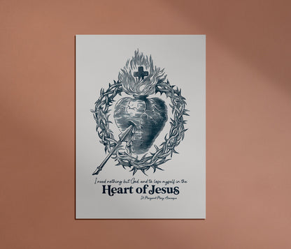 Sacred Heart of Jesus Digital download | digital print | catholic decor | gift | communion| confirmation | Margaret Mary Alacoque | Heart