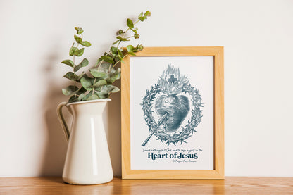 Sacred Heart of Jesus Digital download | digital print | catholic decor | gift | communion| confirmation | Margaret Mary Alacoque | Heart