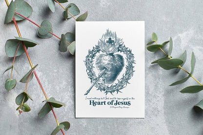 Sacred Heart of Jesus Digital download | digital print | catholic decor | gift | communion| confirmation | Margaret Mary Alacoque | Heart