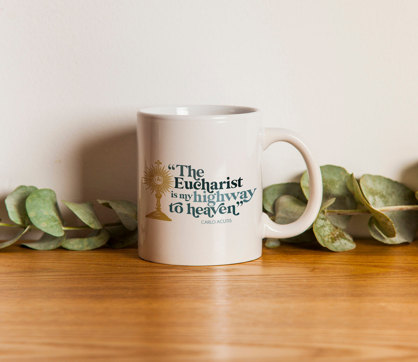 The Eucharist is my Highway to Heaven White Ceramic Mug | Carlo Acutis | Catholic gift | confirmation | first communion |