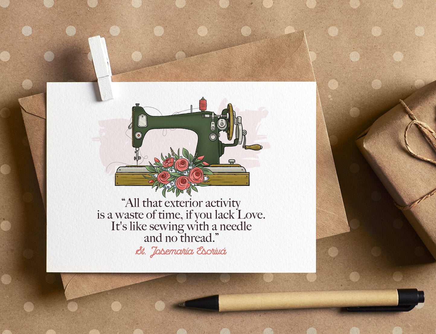 St. Josemaria Escriva digital download Sewing without a thread | Saint quote | Digital Download