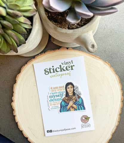 St. Kateri  Tekakwitha Waterproof Sticker