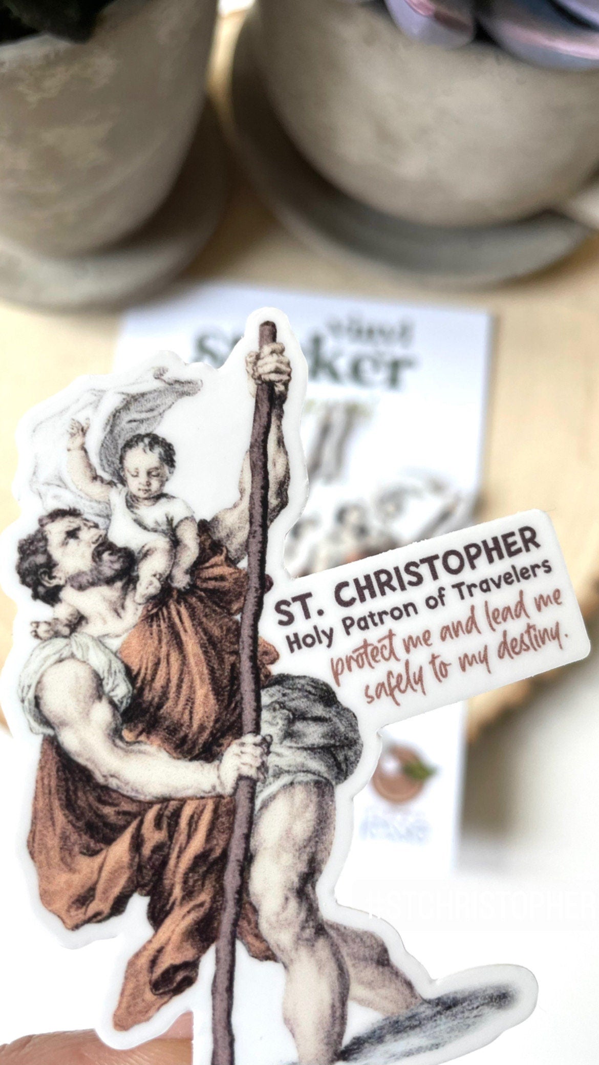 St. Christopher Patron of Travelers Waterproof Sticker