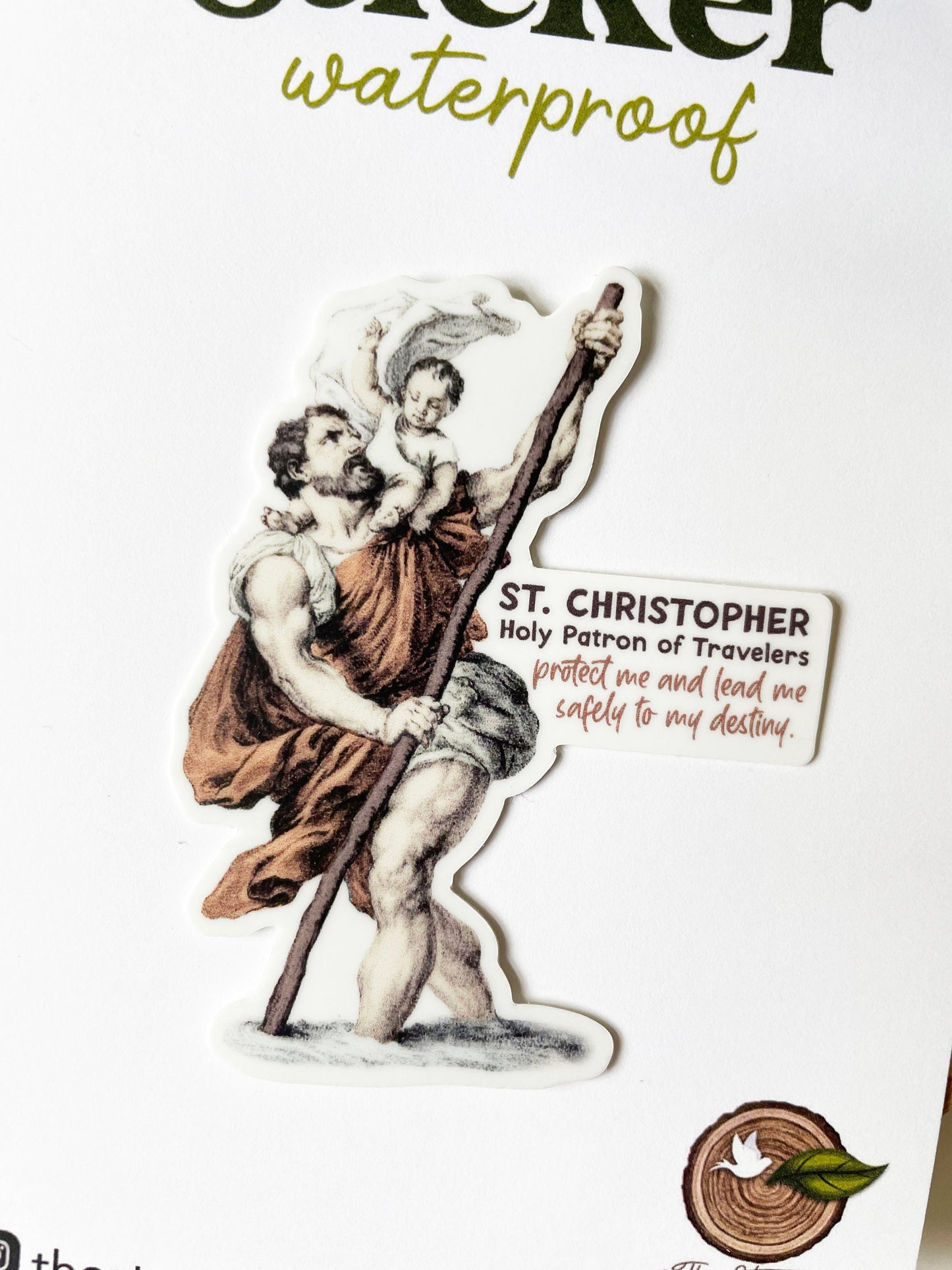 St. Christopher Patron of Travelers Waterproof Sticker