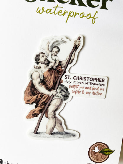 St. Christopher Patron of Travelers Waterproof Sticker