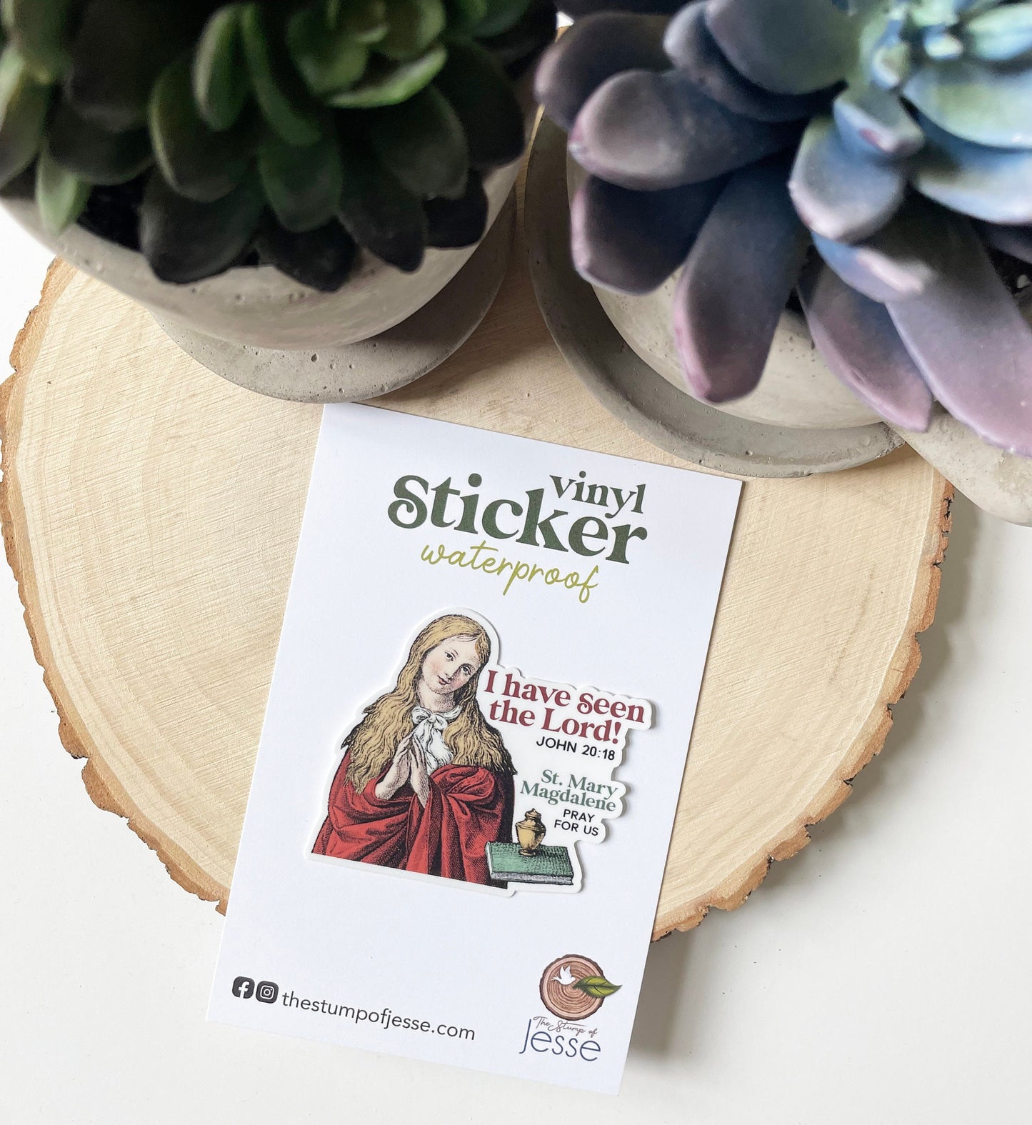 St. Mary Magdalene Waterproof Sticker | I have seen the Lord