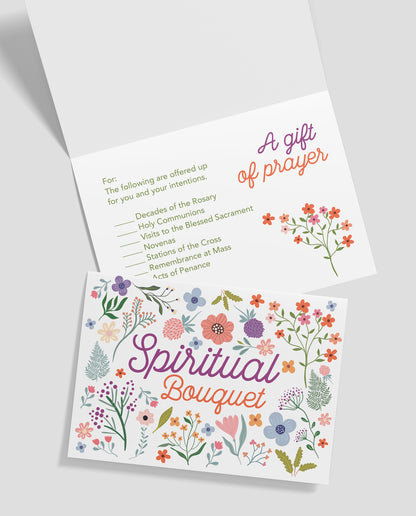 Spiritual Bouquet Digital Download | Printable Card | Catholic gift | Prayer card | Gift for a catholic woman | Catholic Birthday Card