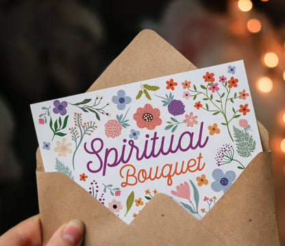 Spiritual Bouquet Digital Download | Printable Card | Catholic gift | Prayer card | Gift for a catholic woman | Catholic Birthday Card