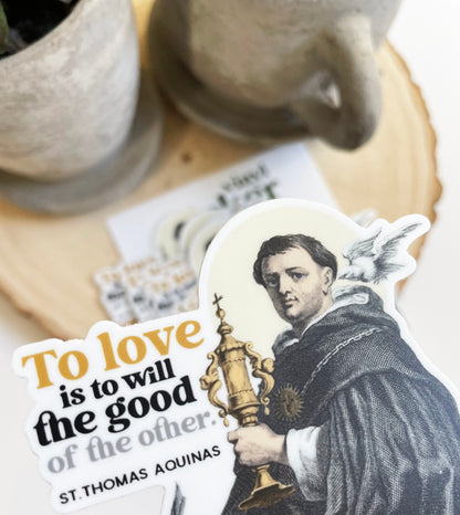 St. Thomas Aquinas Catholic Waterproof Sticker