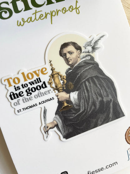 St. Thomas Aquinas Catholic Waterproof Sticker