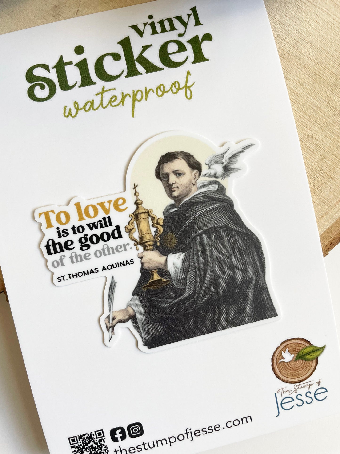 St. Thomas Aquinas Catholic Waterproof Sticker