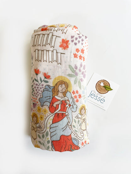 Mary Undoer of Knots Deluxe Baby Swaddle